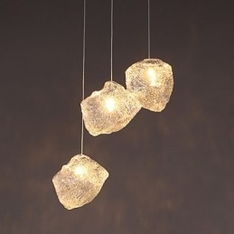 Lustre de vidro de arte contemporânea e contratada Irregular Meals Lustre de cristal de gelo