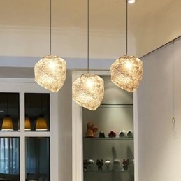 Lustre de vidro de arte contemporânea e contratada Irregular Meals Lustre de cristal de gelo