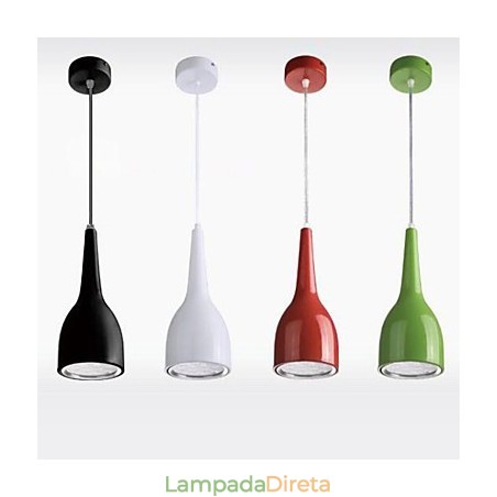 Luminária pendente de metal com pintura de globo contemporânea moderna