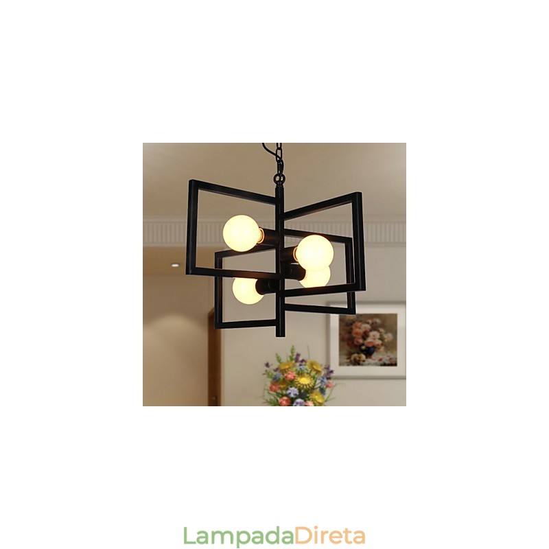 Luminária pendente de metal com pintura country vintage para garagem