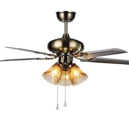 Ventiladores de teto Luxe Eco Moderno Ventilador de teto com lâminas leves de 42 polegadas Acabamento em aço escovado