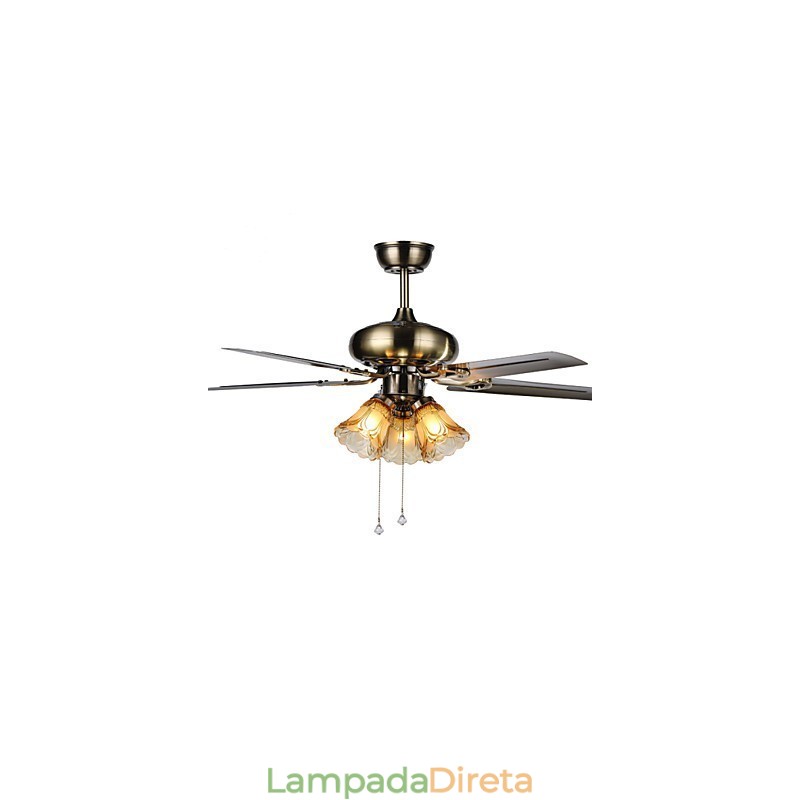 Ventiladores de teto Luxe Eco Moderno Ventilador de teto com lâminas leves de 42 polegadas Acabamento em aço escovado