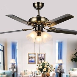 Ventiladores de teto Luxe Eco Moderno Ventilador de teto com lâminas leves de 42 polegadas Acabamento em aço escovado