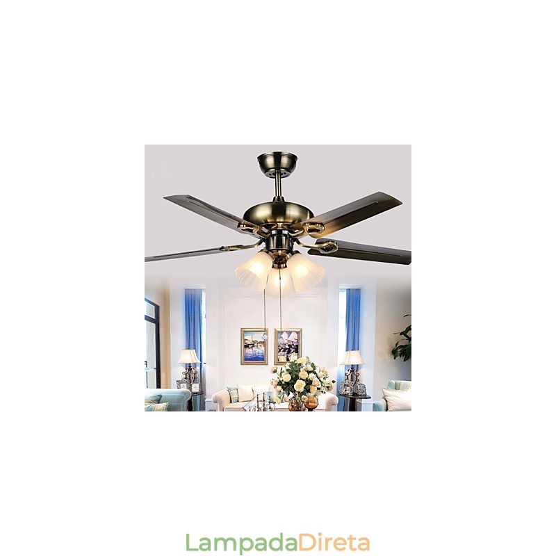 Ventiladores de teto Luxe Eco Moderno Ventilador de teto com lâminas leves de 42 polegadas Acabamento em aço escovado