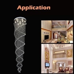 Lustre de teto, luminária pendente, luminária com cristal K9, espiral dupla