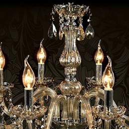 Lustre de cristal de luxo com 6 luzes, cor conhaque, lustre de cristal K9