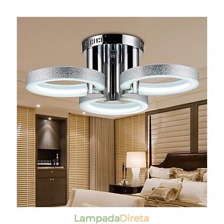 Lustre Moderno Prata 3 Luzes Lustre Moderno Prata 3 Luzes