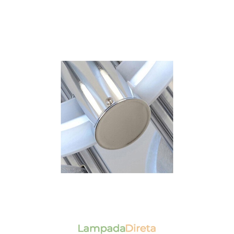 Lustre Moderno Prata 3 Luzes