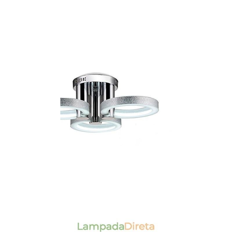 Lustre Moderno Prata 3 Luzes