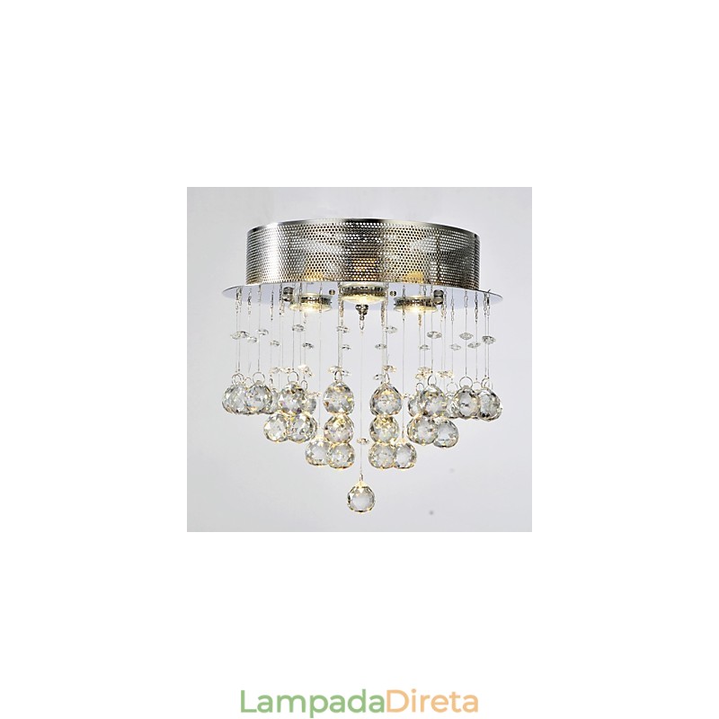 Montagem embutida tradicional clássica em metal cristal cromado