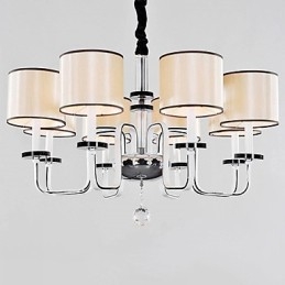 Lustre moderno contemporâneo de cristal cromado em metal