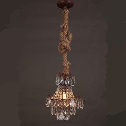 Retro lounge Hemp Industrial Wind Imitação Lustre de Cristal