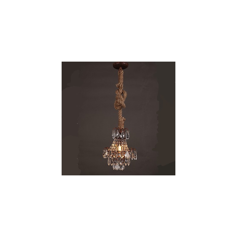 Retro lounge Hemp Industrial Wind Imitação Lustre de Cristal