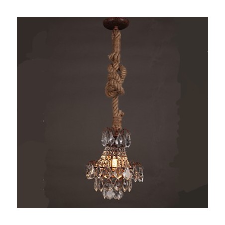 Retro lounge Hemp Industrial Wind Imitação Lustre de Cristal Retro lounge Hemp Industrial Wind Imitação Lustre de Cristal