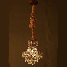 Retro lounge Hemp Industrial Wind Imitação Lustre de Cristal
