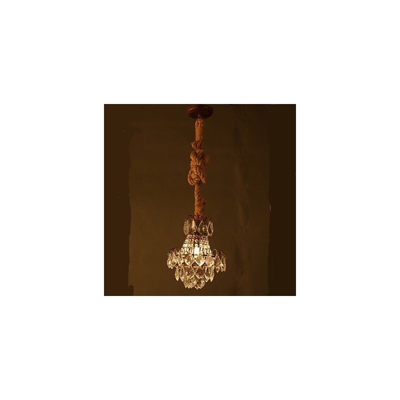 Retro lounge Hemp Industrial Wind Imitação Lustre de Cristal