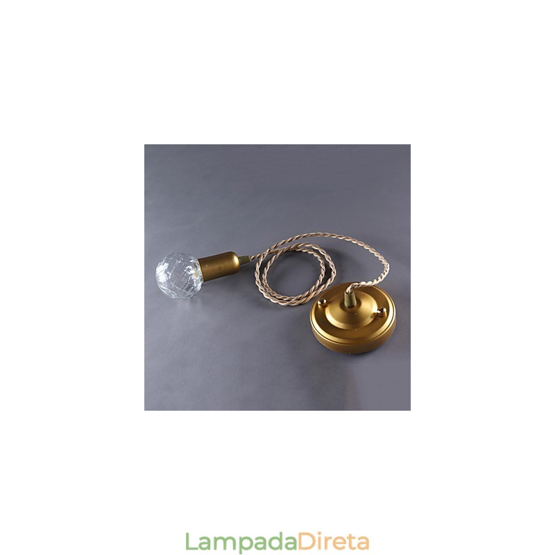 Luminária pendente moderna contemporânea vintage estilo mini dourada de metal
