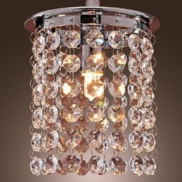 Luminária pendente moderna contemporânea em cristal estilo mini galvanizada