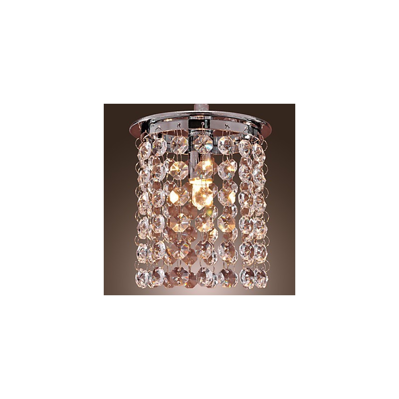 Luminária pendente moderna contemporânea em cristal estilo mini galvanizada