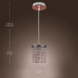 Luminária pendente moderna contemporânea em cristal estilo mini galvanizada