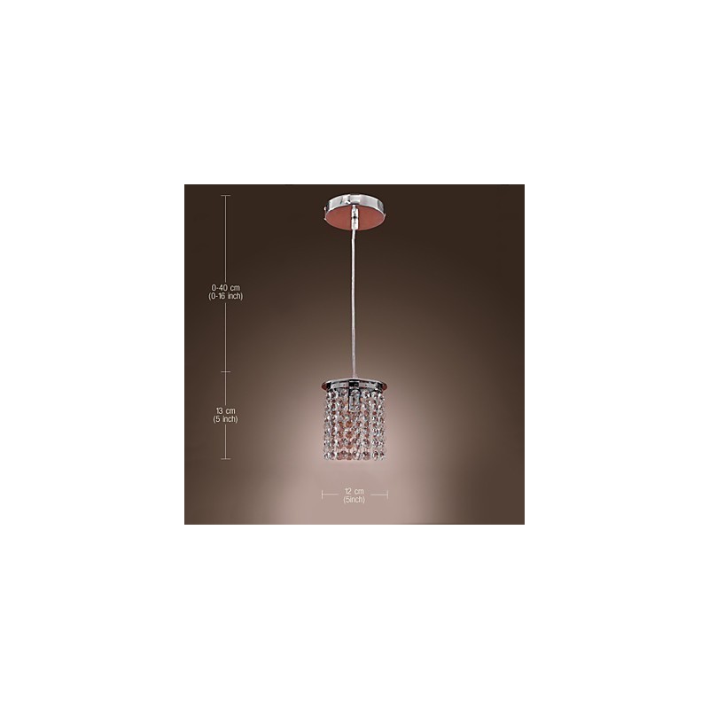 Luminária pendente moderna contemporânea em cristal estilo mini galvanizada