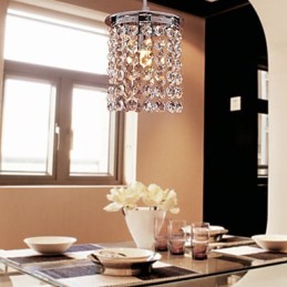 Luminária pendente moderna contemporânea em cristal estilo mini galvanizada