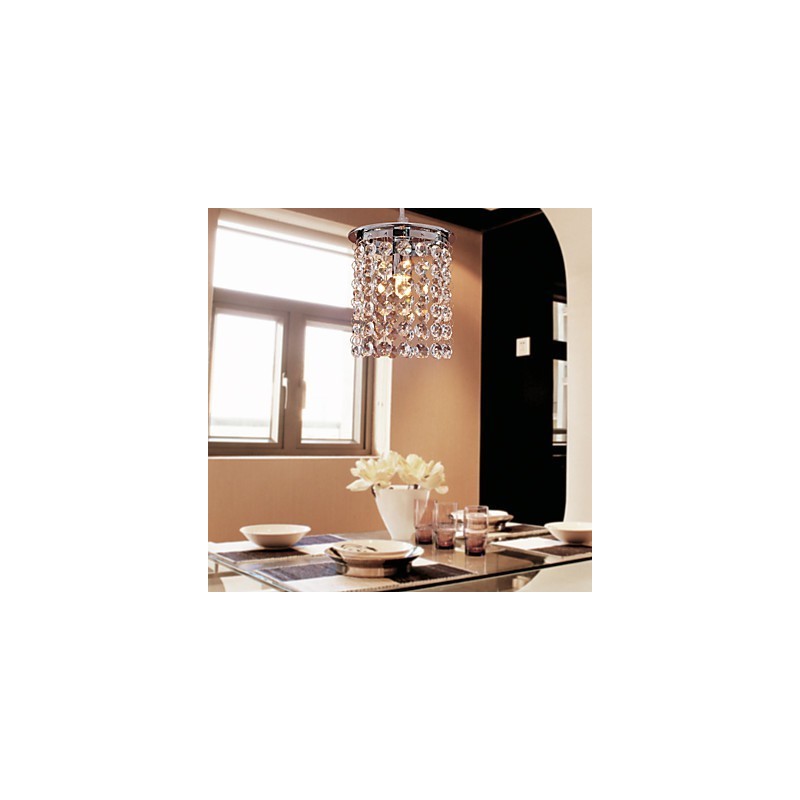 Luminária pendente moderna contemporânea em cristal estilo mini galvanizada