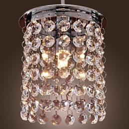 Luminária pendente moderna contemporânea em cristal estilo mini galvanizada