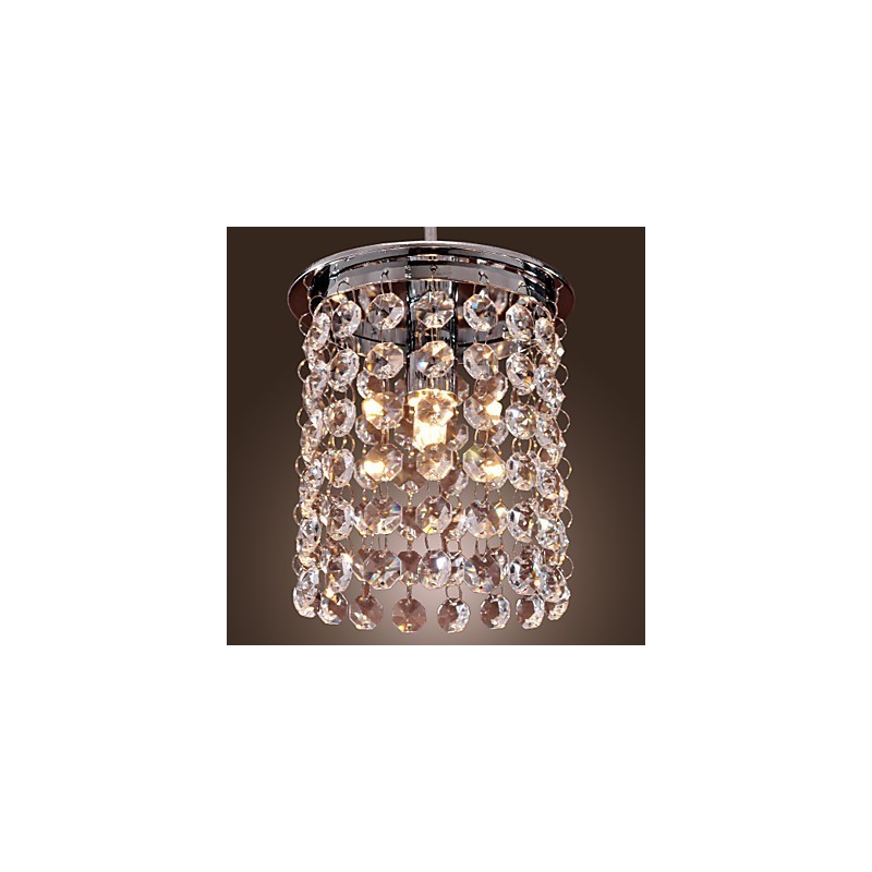 Luminária pendente moderna contemporânea em cristal estilo mini galvanizada