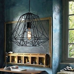 Luminária pendente de metal com pintura retrô vintage para garagem