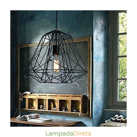 Luminária pendente de metal com pintura retrô vintage para garagem Luminária pendente de metal com pintura retrô vintage para garagem