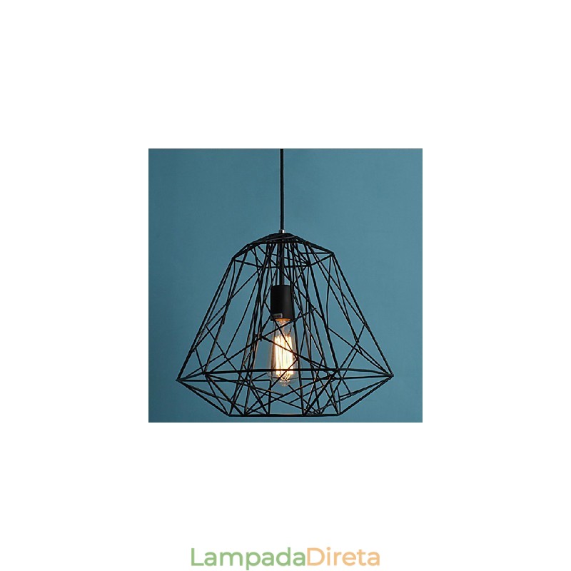 Luminária pendente de metal com pintura retrô vintage para garagem