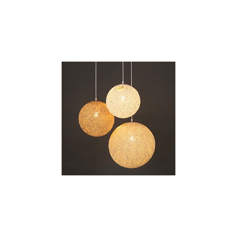 Luminária pendente esférica contemporânea e contraída Cany Art Lamp Hemp Ball