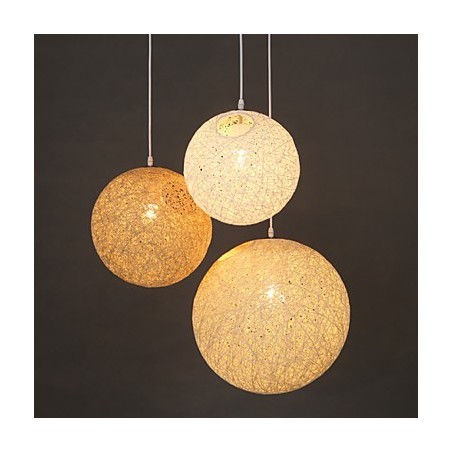 Luminária pendente esférica contemporânea e contraída Cany Art Lamp Hemp Ball Luminária pendente esférica contemporânea e contraída Cany Art Lamp Hemp Ball