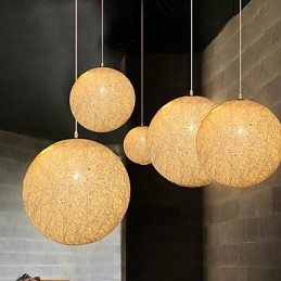 Luminária pendente esférica contemporânea e contraída Cany Art Lamp Hemp Ball
