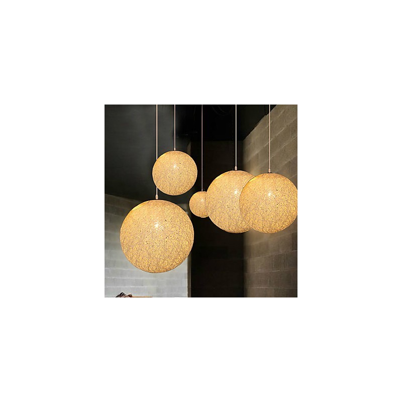 Luminária pendente esférica contemporânea e contraída Cany Art Lamp Hemp Ball