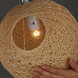 Luminária pendente esférica contemporânea e contraída Cany Art Lamp Hemp Ball