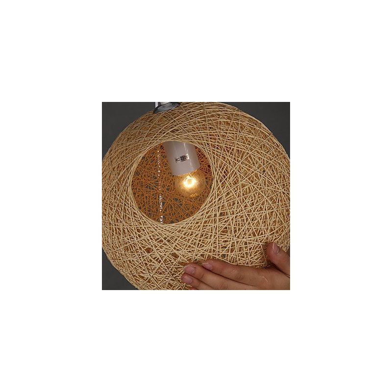 Luminária pendente esférica contemporânea e contraída Cany Art Lamp Hemp Ball