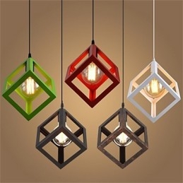 Lustre de ferro estilo gaiola retrô americano