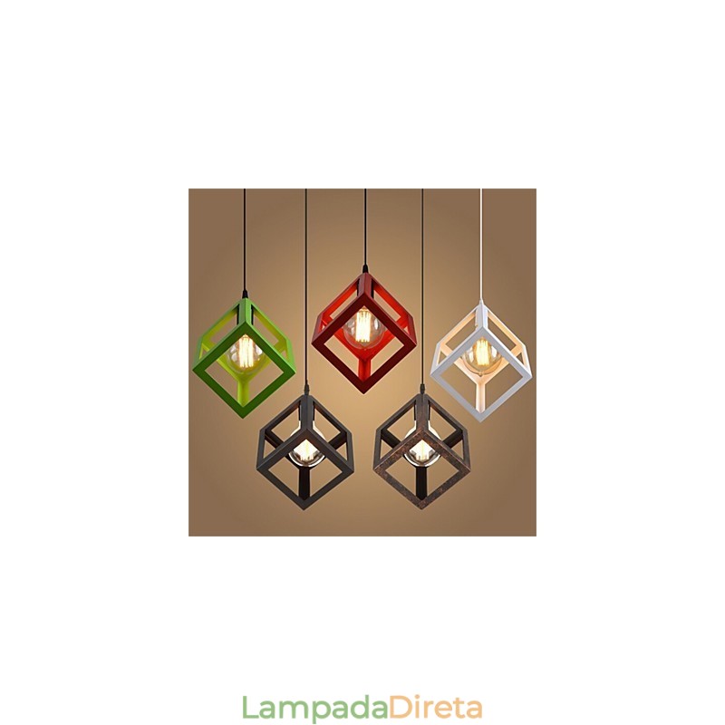 Lustre de ferro estilo gaiola retrô americano