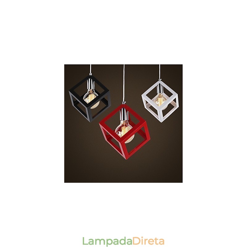 Lustre de ferro estilo gaiola retrô americano