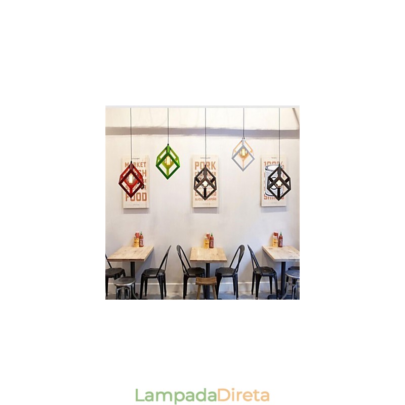 Lustre de ferro estilo gaiola retrô americano