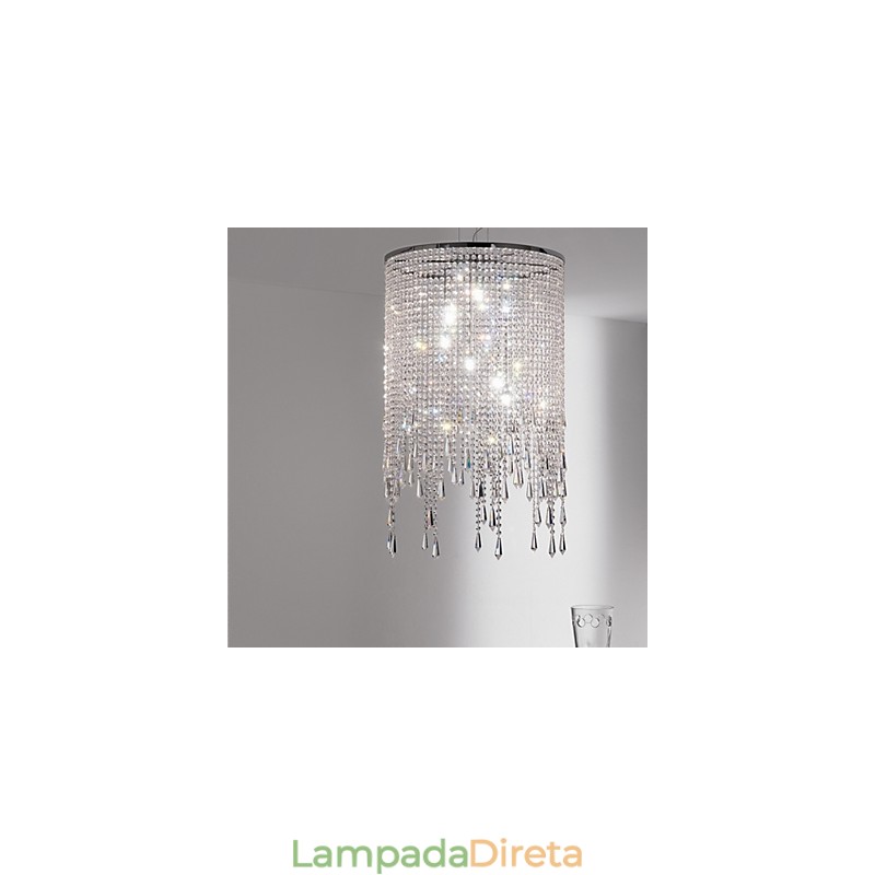 Luminária pendente de metal cristal contemporânea moderna