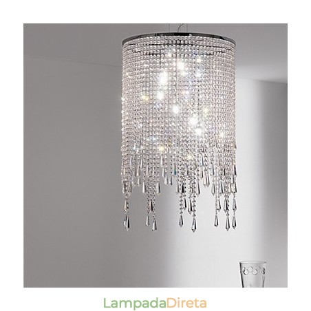 Luminária pendente de metal cristal contemporânea moderna Luminária pendente de metal cristal contemporânea moderna
