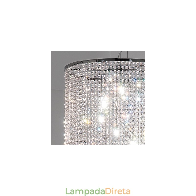 Luminária pendente de metal cristal contemporânea moderna