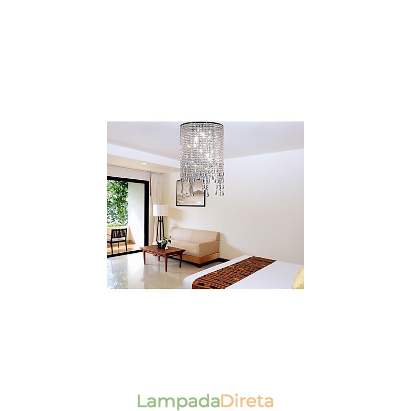 Luminária pendente de metal cristal contemporânea moderna