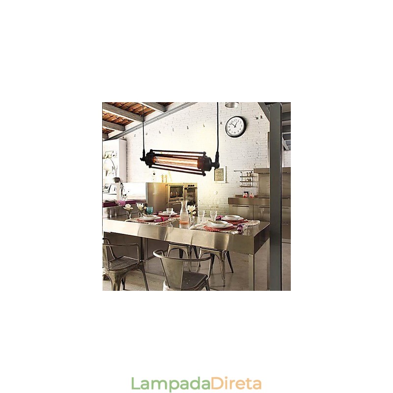 Lustre retrô loft, luminária pendente, luminária vintage clássica, luz de metal country