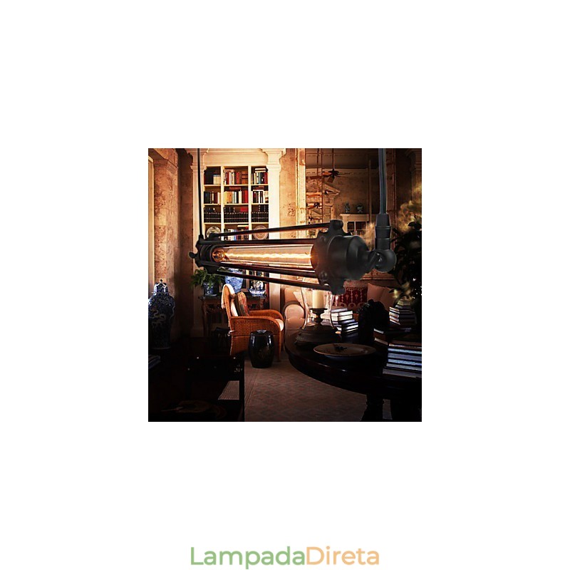 Lustre retrô loft, luminária pendente, luminária vintage clássica, luz de metal country