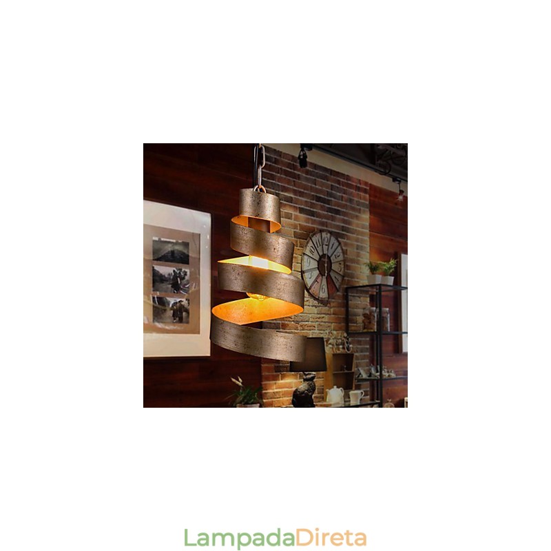 Lâmpada de ferro retrô Lustre moderno minimalista estilo industrial