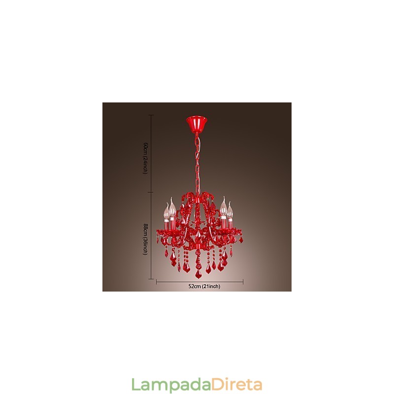 Lustre moderno contemporâneo de cristal cromado em metal